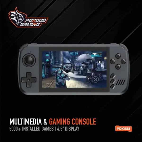 PORODO MULTIMEDIA & GAMING CONSOLE | 5000+ INSTALLED GAME | 4.5'' DISPLAY | PDX622 | BLACK